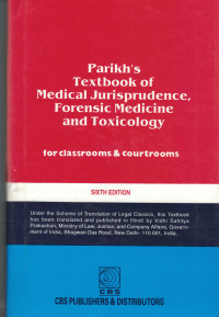 Image of Parikh's Textbook of Medical Jurisprudence, Forensic Medicine and Toxicology